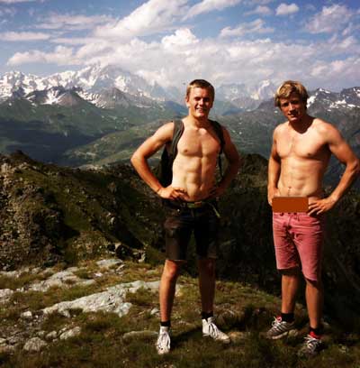 Erik och Isak på Mont Blanc